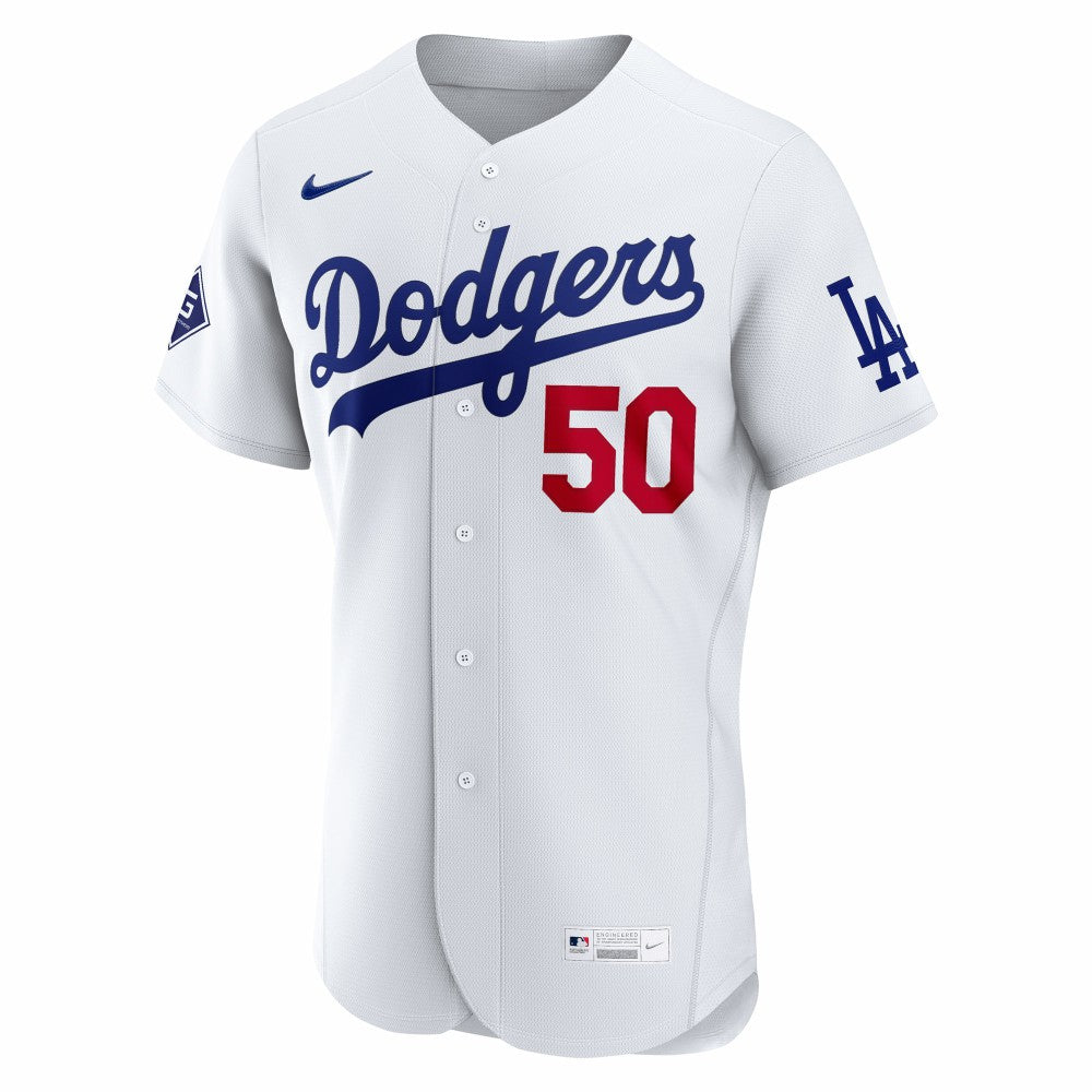 Mookie Betts Los Angeles Dodgers Nike Home Authentic Sponsor Patch Jersey - White | MLB Jerseys