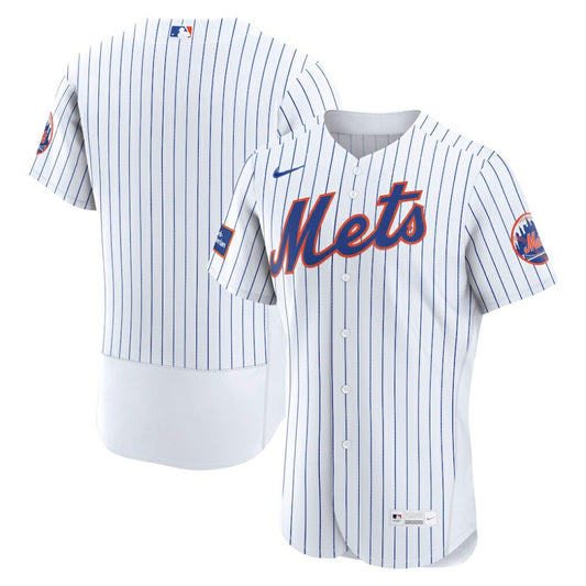 New York Mets Nike Home Sponsor Patch Authentic Jersey - White | MLB Jerseys