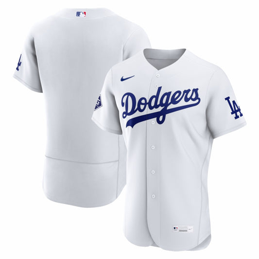 Los Angeles Dodgers Nike Home Sponsor Patch Authentic Jersey - White | MLB Jerseys