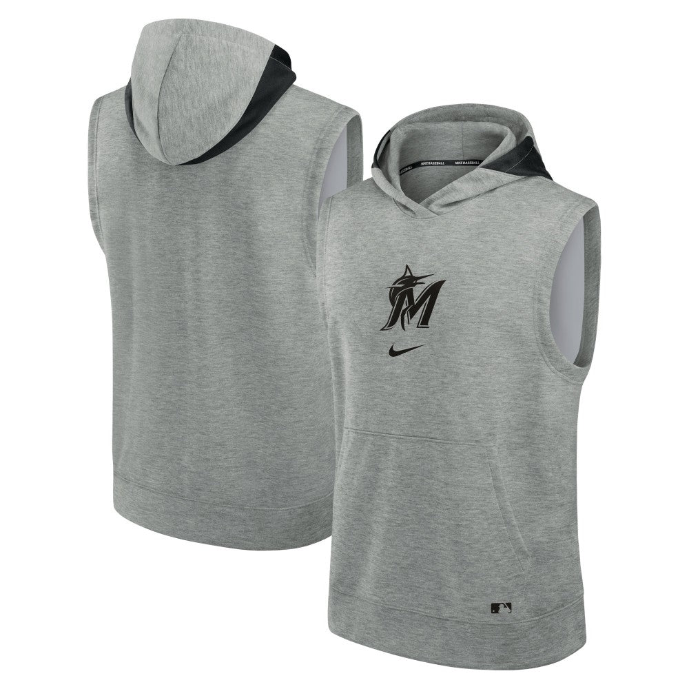 Miami Marlins Nike Authentic Collection Early Work Dri-FIT Sleeveless Hoodie On Sale