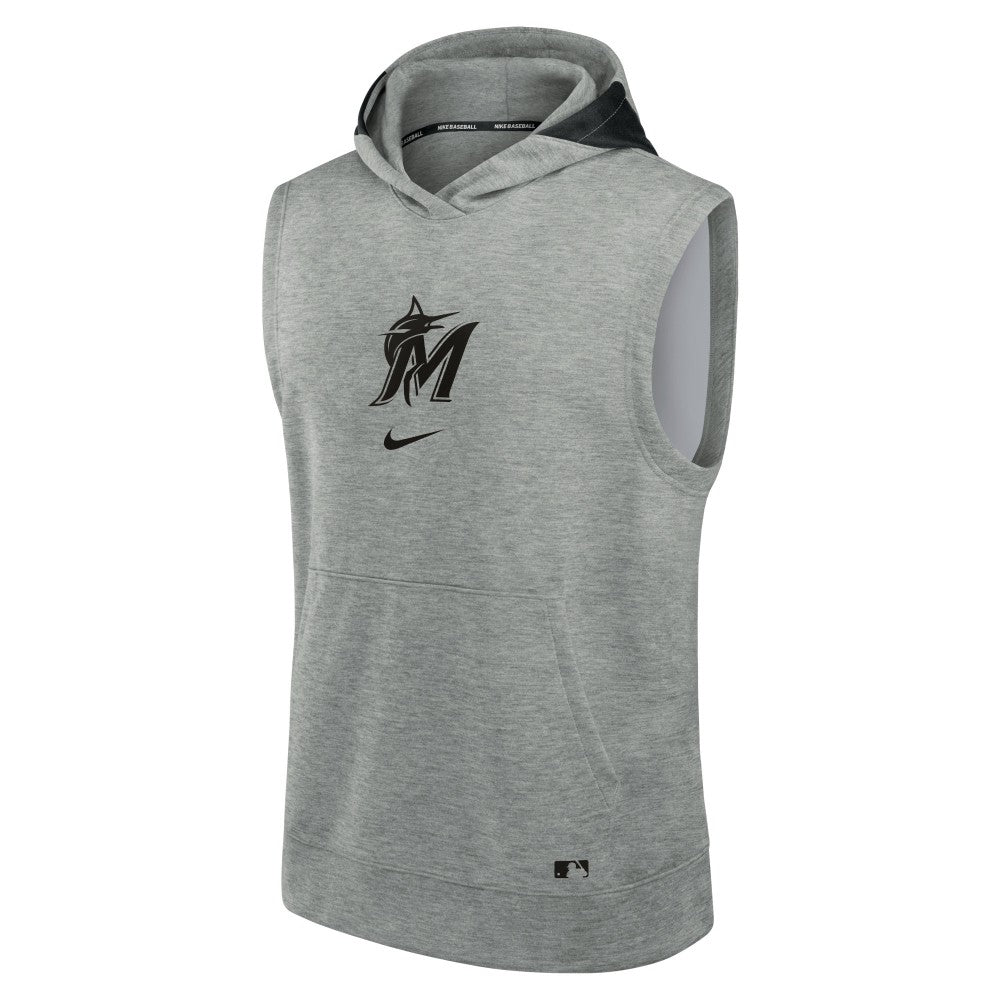 Miami Marlins Nike Authentic Collection Early Work Dri-FIT Sleeveless Hoodie On Sale