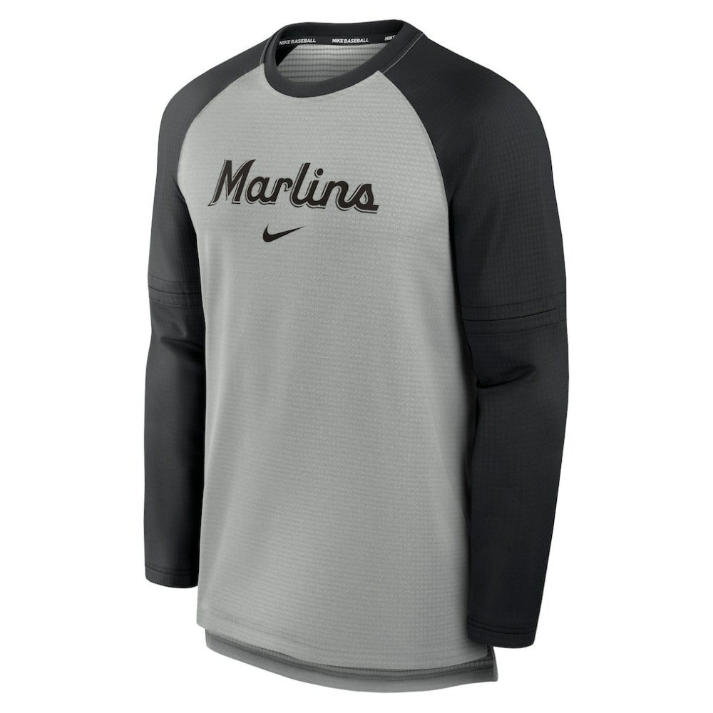 Miami Marlins Nike Authentic Collection Game Time Raglan Performance Long Sleeve T-Shirt Lifestyle