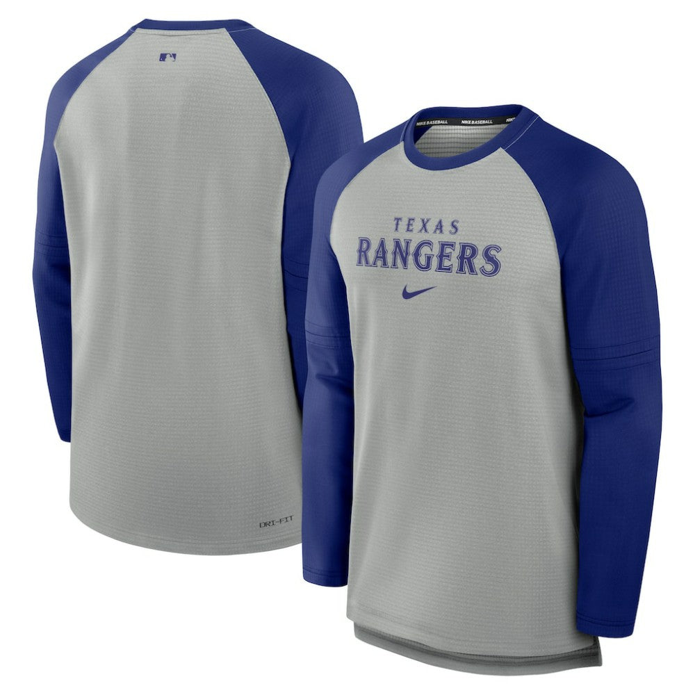 Texas Rangers Nike Authentic Collection Game Time Raglan Performance Long Sleeve T-Shirt Sale