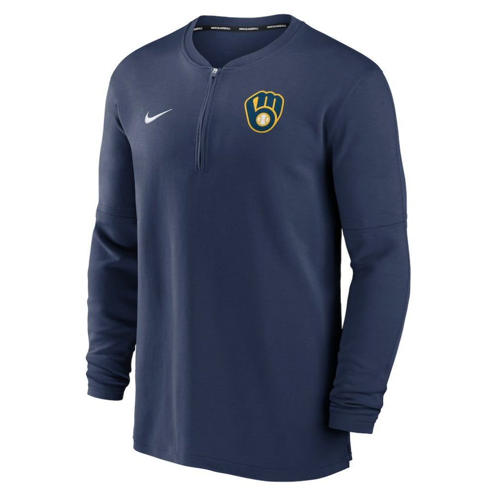 Milwaukee Brewers Nike Authentic Collection Game Time Performance Quarter-Zip Top Lifestyle
