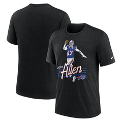 Josh Allen Buffalo Bills Player Graphic T-Shirt Heather Black - Nike