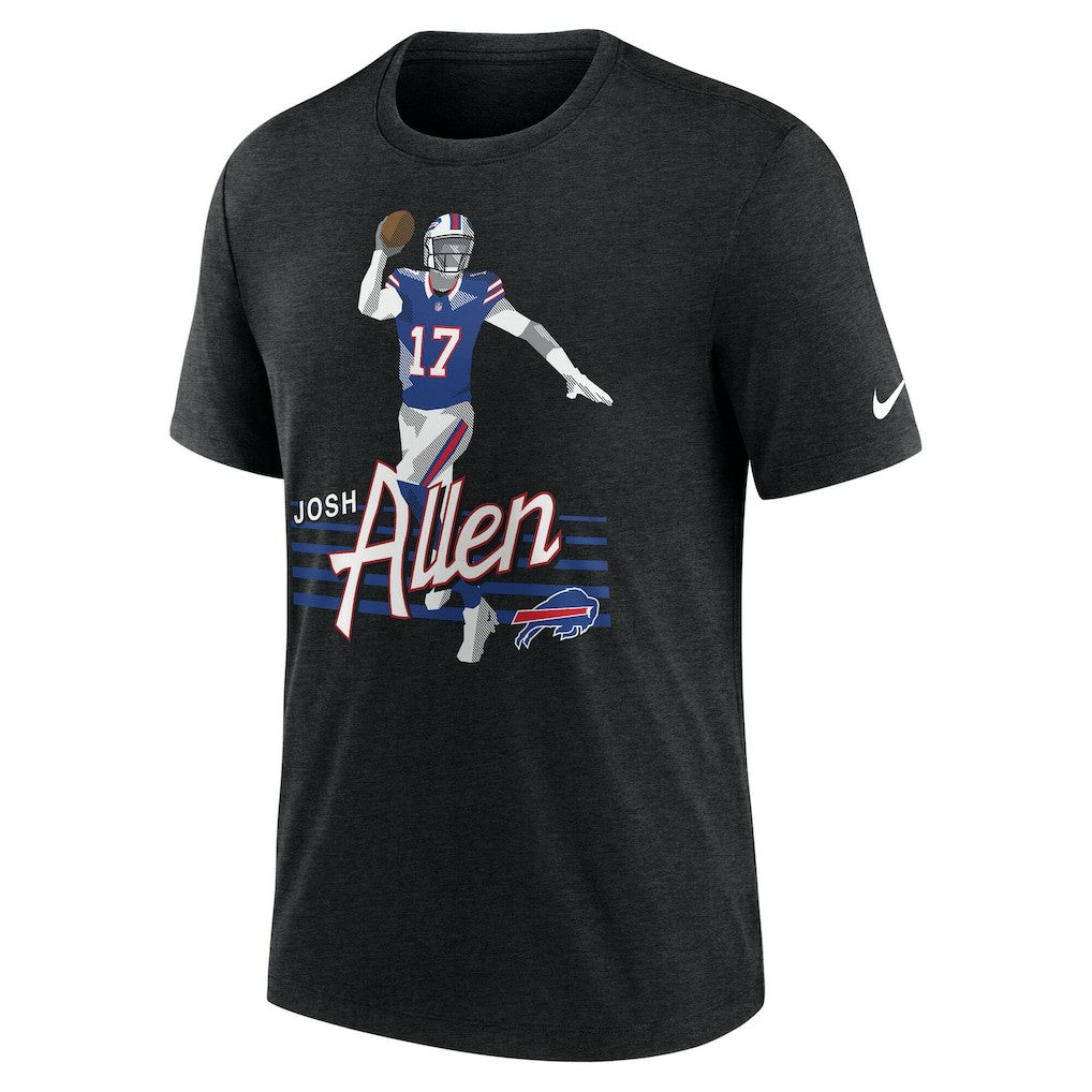 Josh Allen Buffalo Bills Player Graphic T-Shirt Heather Black - Nike