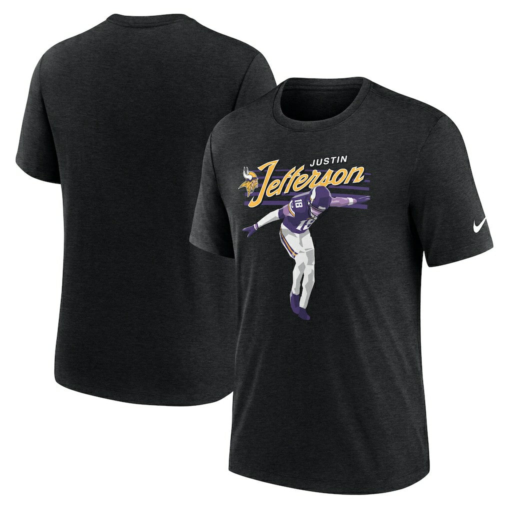 Justin Jefferson Minnesota Vikings Player Graphic T-Shirt Heather Black - Nike