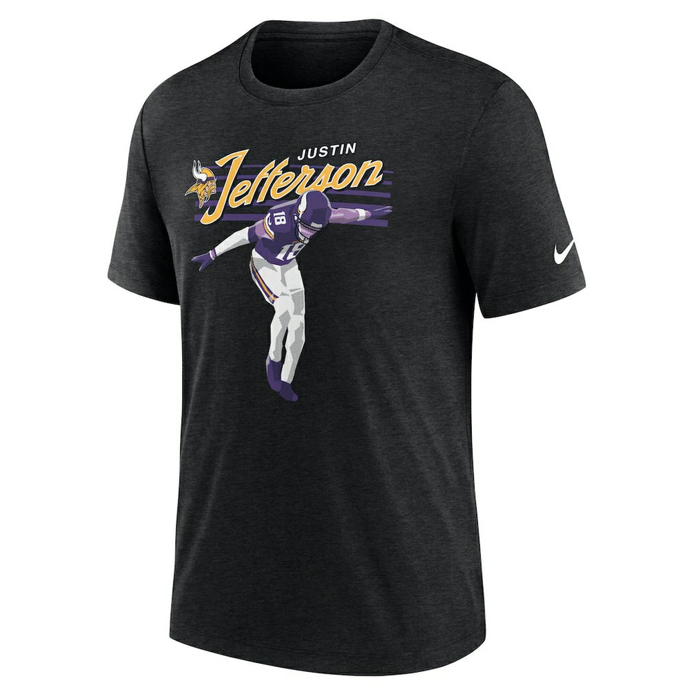 Justin Jefferson Minnesota Vikings Player Graphic T-Shirt Heather Black - Nike