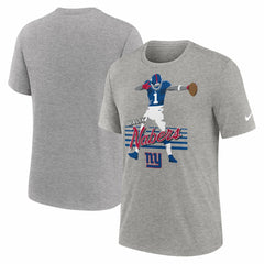 Malik Nabers New York Giants Player Graphic T-Shirt Heather Gray - Nike