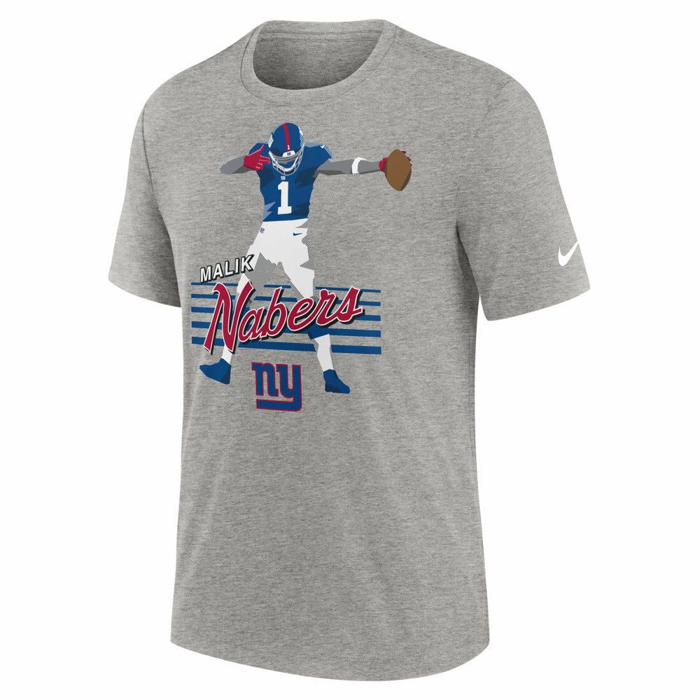 Malik Nabers New York Giants Player Graphic T-Shirt Heather Gray - Nike