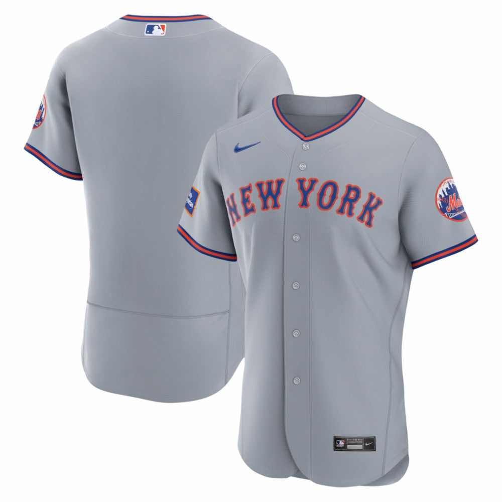 New York Mets Nike Road Sponsor Patch Authentic Jersey On Sale