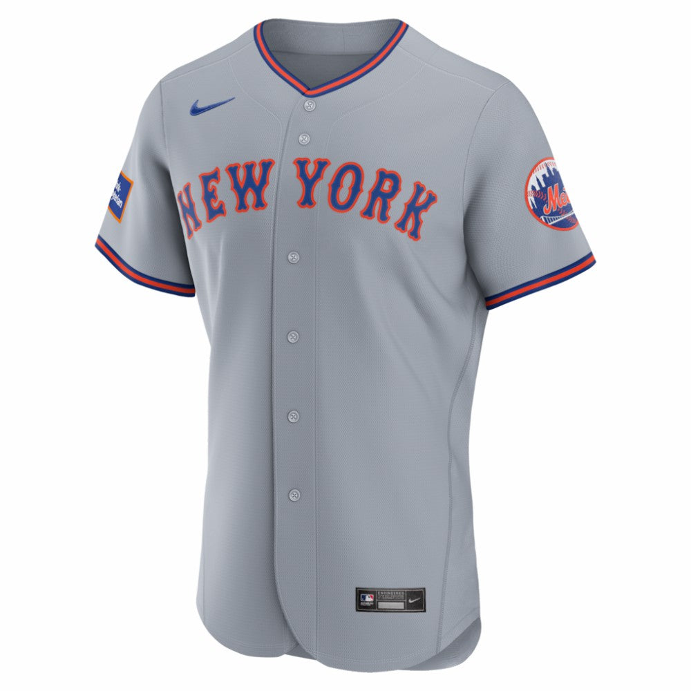 New York Mets Nike Road Sponsor Patch Authentic Jersey On Sale