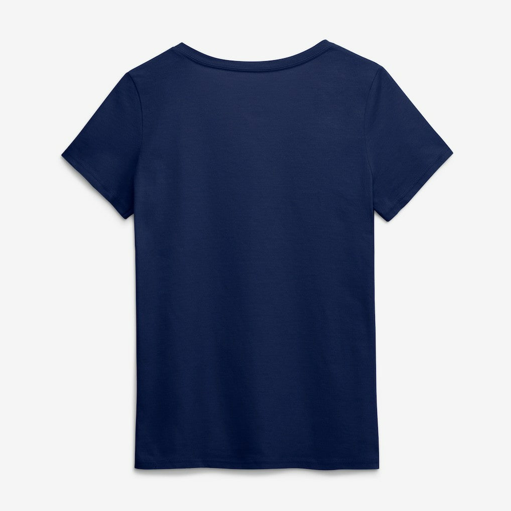 Denver Broncos Logo Athletic Women's Primary Logo V-Neck T-Shirt Navy - NFL