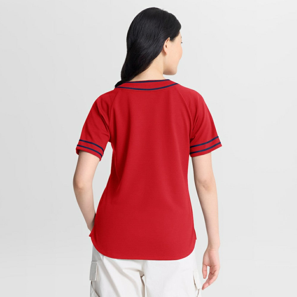 Washington Nationals Fanatics Women's Diva Race Ahead Raglan V-Neck T-Shirt Clearance