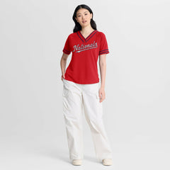 Washington Nationals Fanatics Women's Diva Race Ahead Raglan V-Neck T-Shirt Clearance