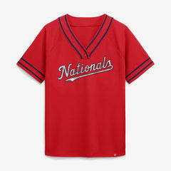 Washington Nationals Fanatics Women's Diva Race Ahead Raglan V-Neck T-Shirt Clearance