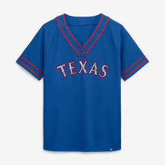 Texas Rangers Fanatics Women's Diva Race Ahead Raglan V-Neck T-Shirt for sale