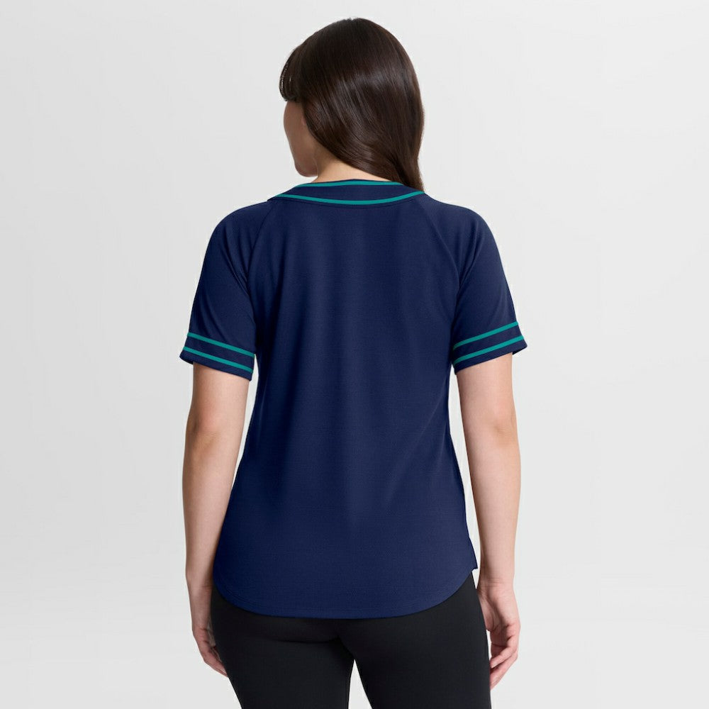 Seattle Mariners Fanatics Women's Diva Race Ahead Raglan V-Neck T-Shirt Lifestyle