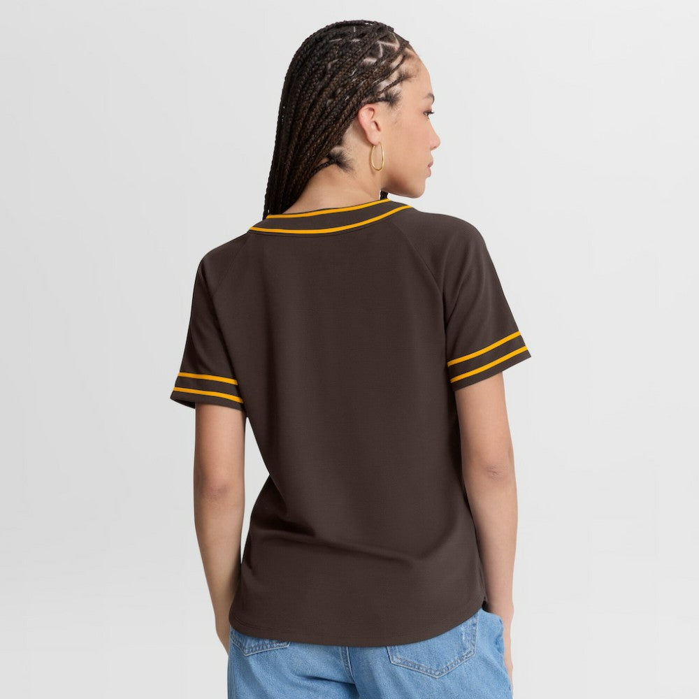 San Diego Padres Fanatics Women's Diva Race Ahead Raglan V-Neck T-Shirt Clearance
