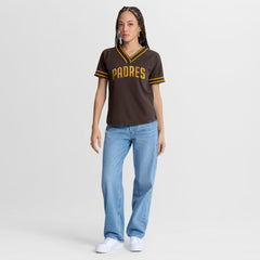 San Diego Padres Fanatics Women's Diva Race Ahead Raglan V-Neck T-Shirt Clearance