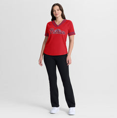Philadelphia Phillies Fanatics Women's Diva Race Ahead Raglan V-Neck T-Shirt Near Me