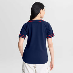 Minnesota Twins Fanatics Women's Diva Race Ahead Raglan V-Neck T-Shirt On Sale