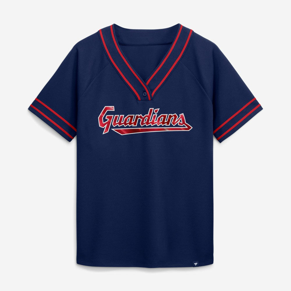 Cleveland Guardians Fanatics Women's Diva Race Ahead Raglan V-Neck T-Shirt Near Me