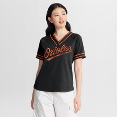 Baltimore Orioles Fanatics Women's Diva Race Ahead Raglan V-Neck T-Shirt Clearance