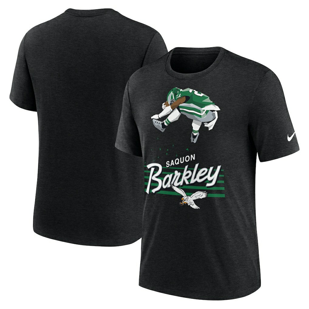 Saquon Barkley Philadelphia Eagles Player Graphic T-Shirt Heather Black - Nike