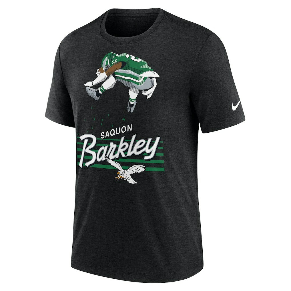 Saquon Barkley Philadelphia Eagles Player Graphic T-Shirt Heather Black - Nike