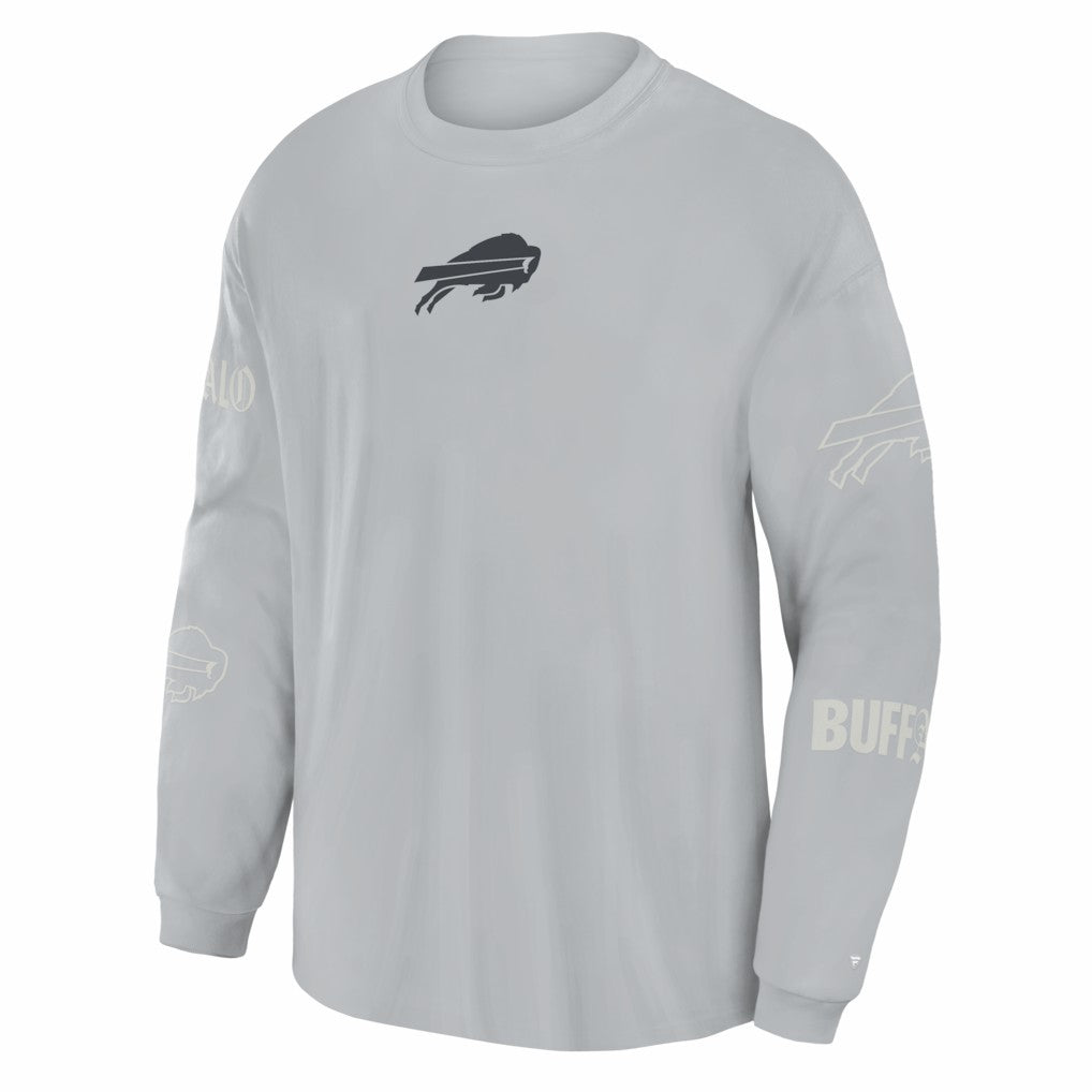 Buffalo Bills Oversized Type Play Long Sleeve T-Shirt Gray - Fanatics