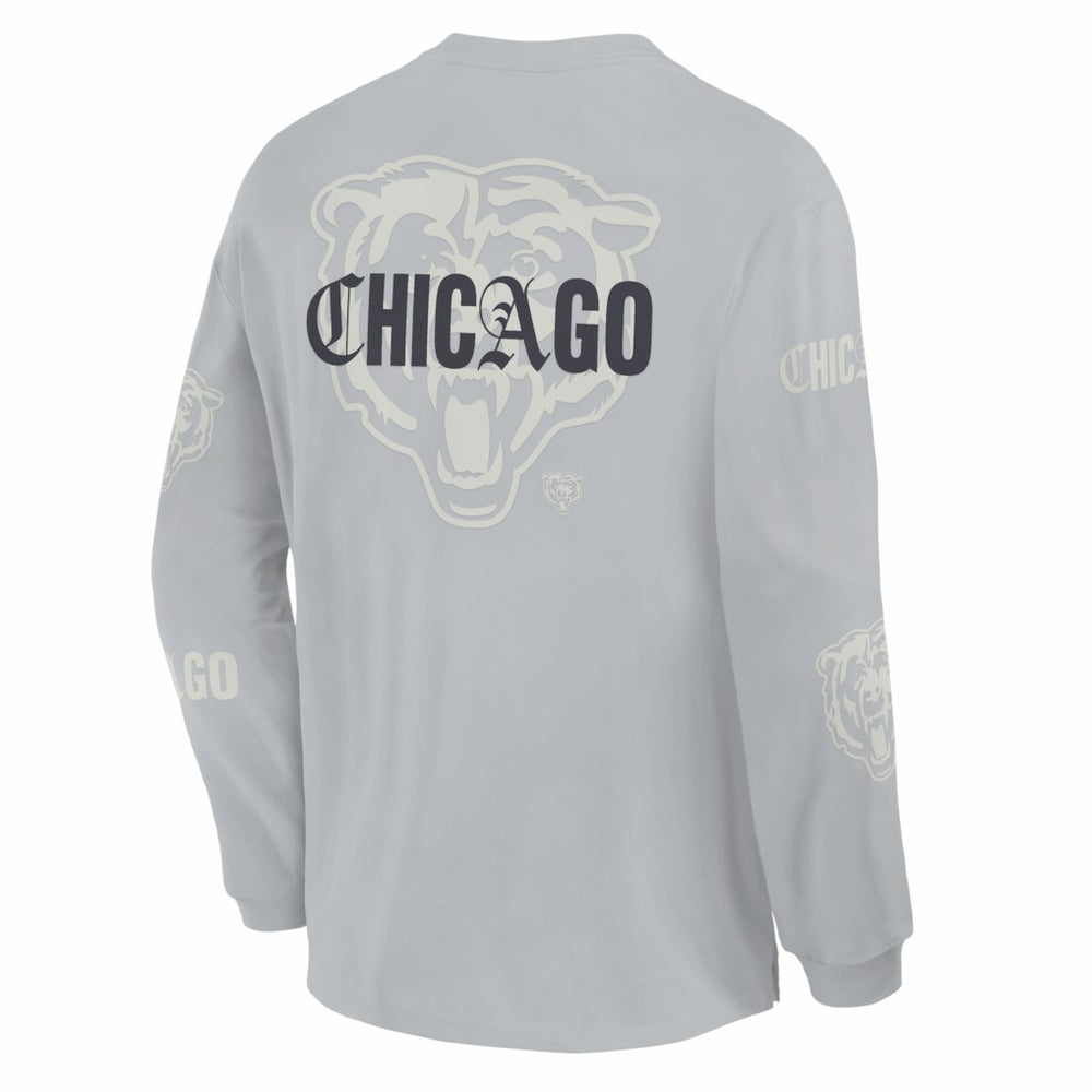 Chicago Bears Oversized Type Play Long Sleeve T-Shirt Gray - Fanatics
