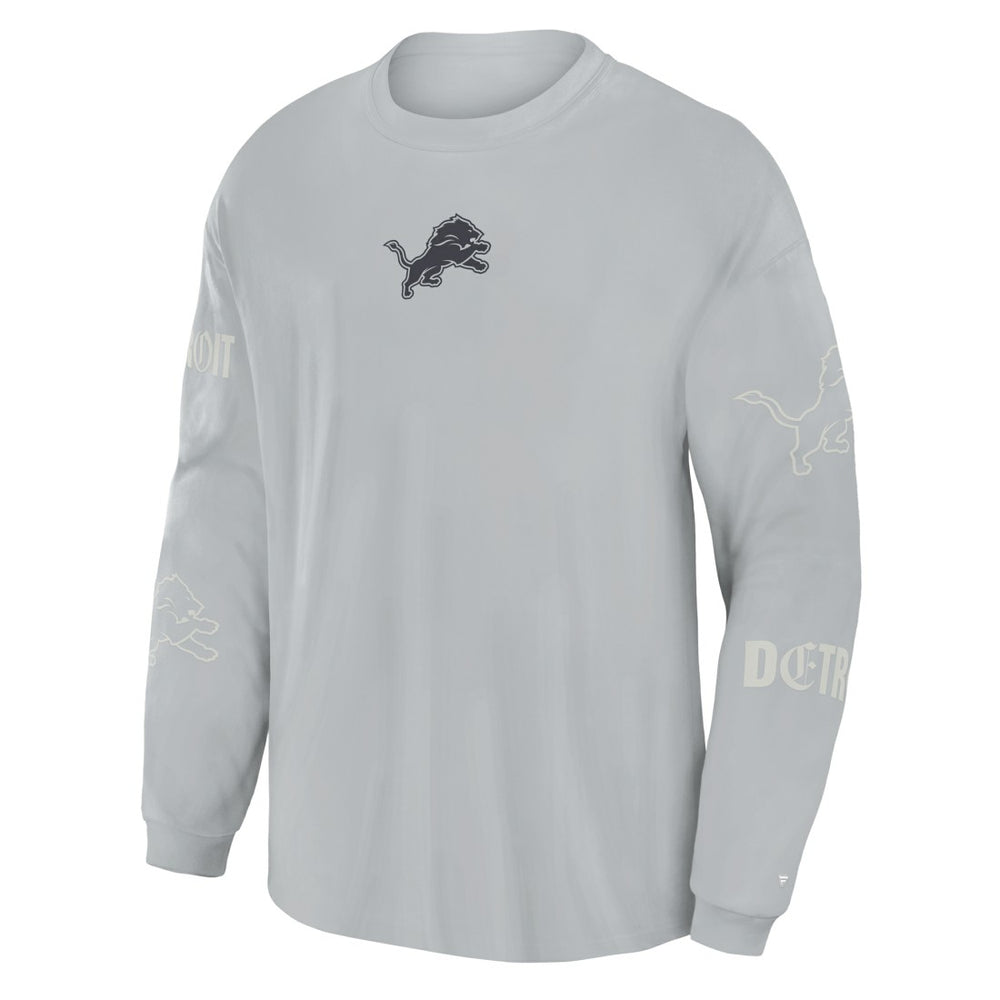 Detroit Lions Oversized Type Play Long Sleeve T-Shirt Gray - Fanatics