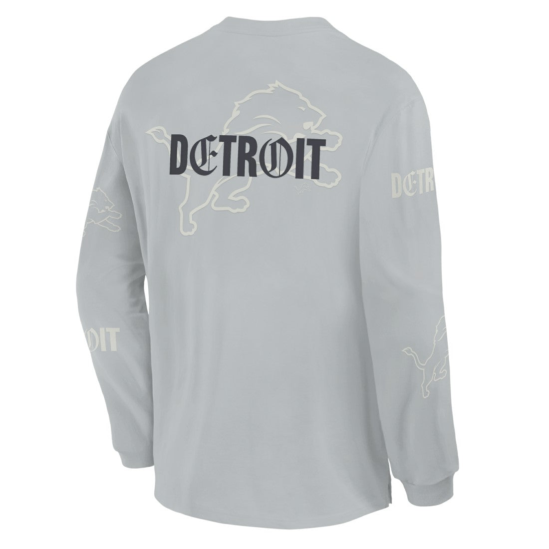 Detroit Lions Oversized Type Play Long Sleeve T-Shirt Gray - Fanatics