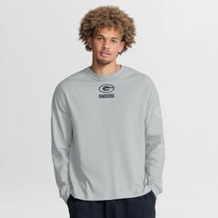 Green Bay Packers Oversized Type Play Long Sleeve T-Shirt Gray - Fanatics