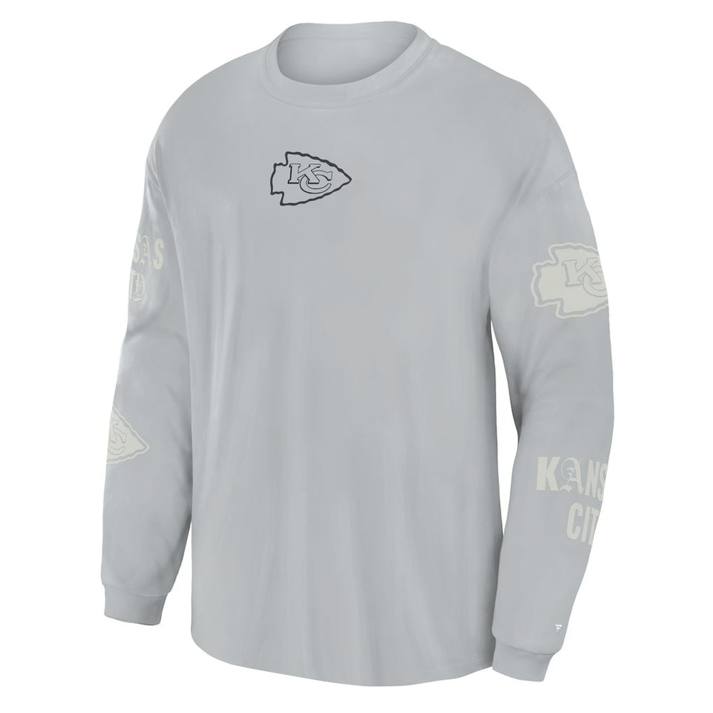 Kansas City Chiefs Oversized Type Play Long Sleeve T-Shirt Gray - Fanatics