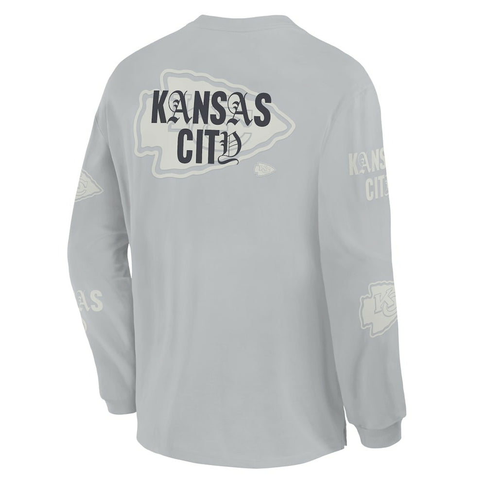 Kansas City Chiefs Oversized Type Play Long Sleeve T-Shirt Gray - Fanatics