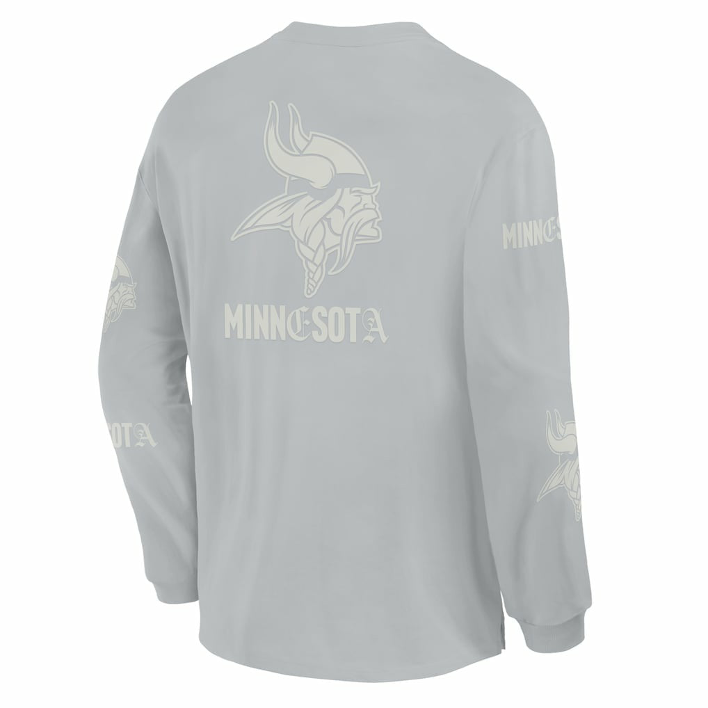 Minnesota Vikings Oversized Type Play Long Sleeve T-Shirt Gray - Fanatics