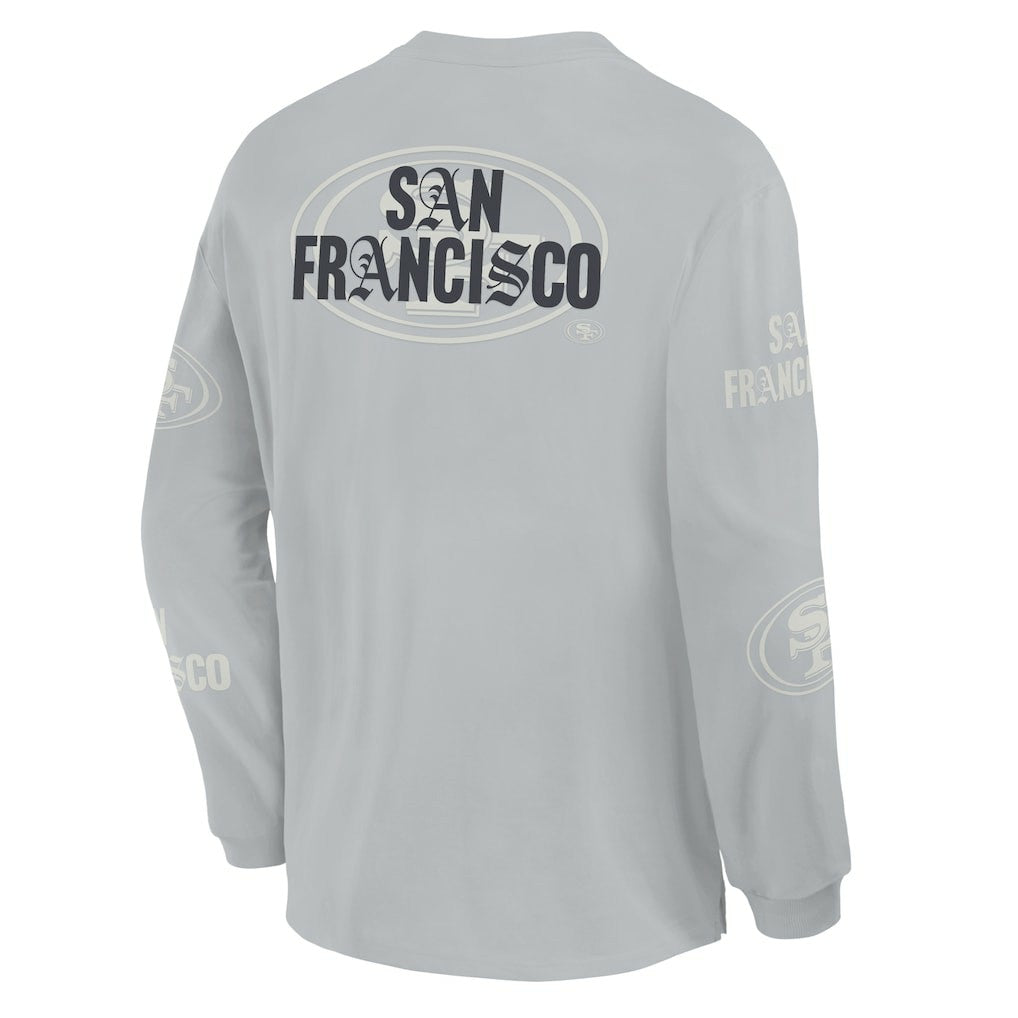 San Francisco 49ers Oversized Type Play Long Sleeve T-Shirt Gray - Fanatics