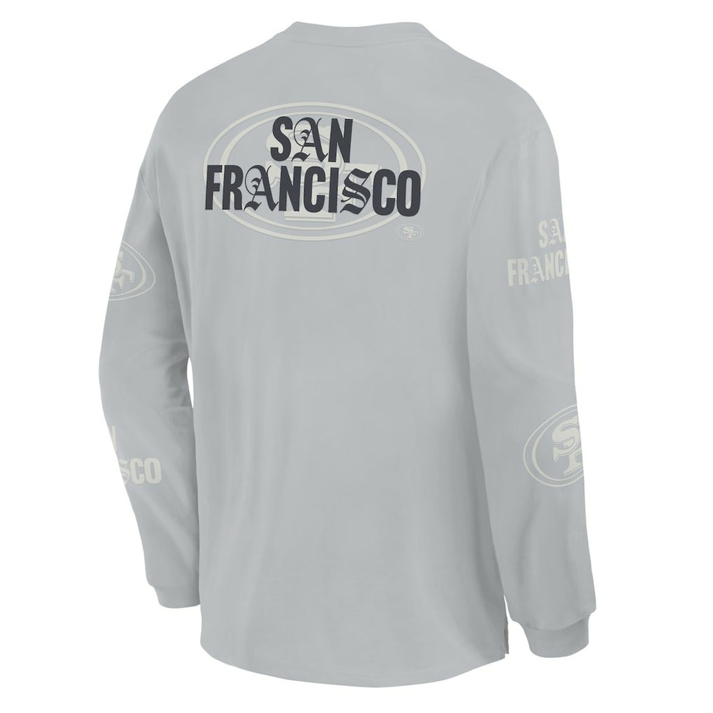 San Francisco 49ers Oversized Type Play Long Sleeve T-Shirt Gray - Fanatics