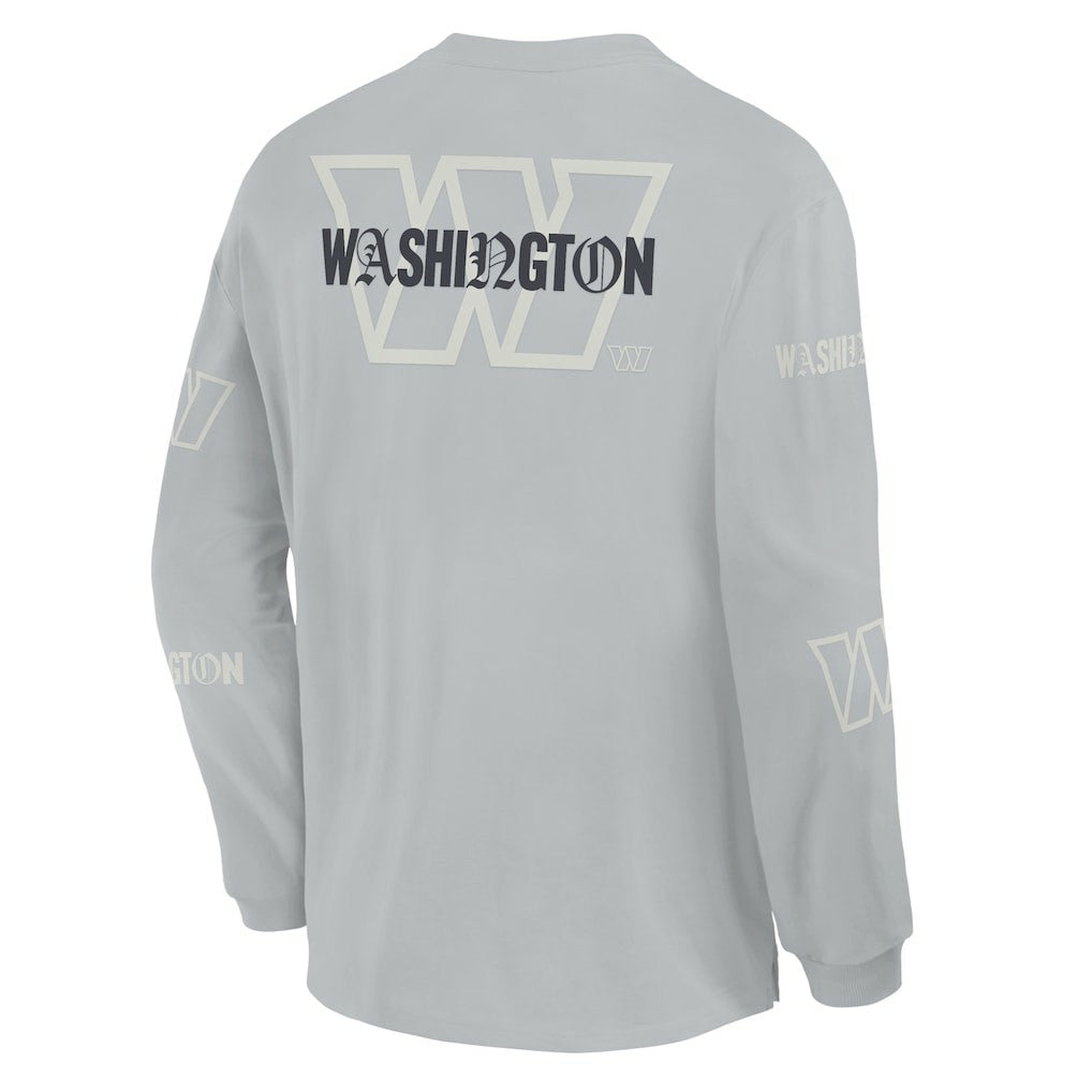 Washington Commanders Oversized Type Play Long Sleeve T-Shirt Gray - Fanatics