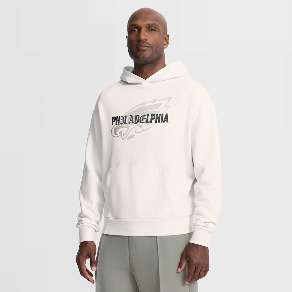 Philadelphia Eagles Oversized Type Play Location Hoodie Cream - Fanatics