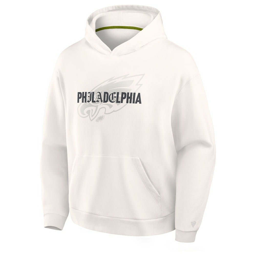 Philadelphia Eagles Oversized Type Play Location Hoodie Cream - Fanatics