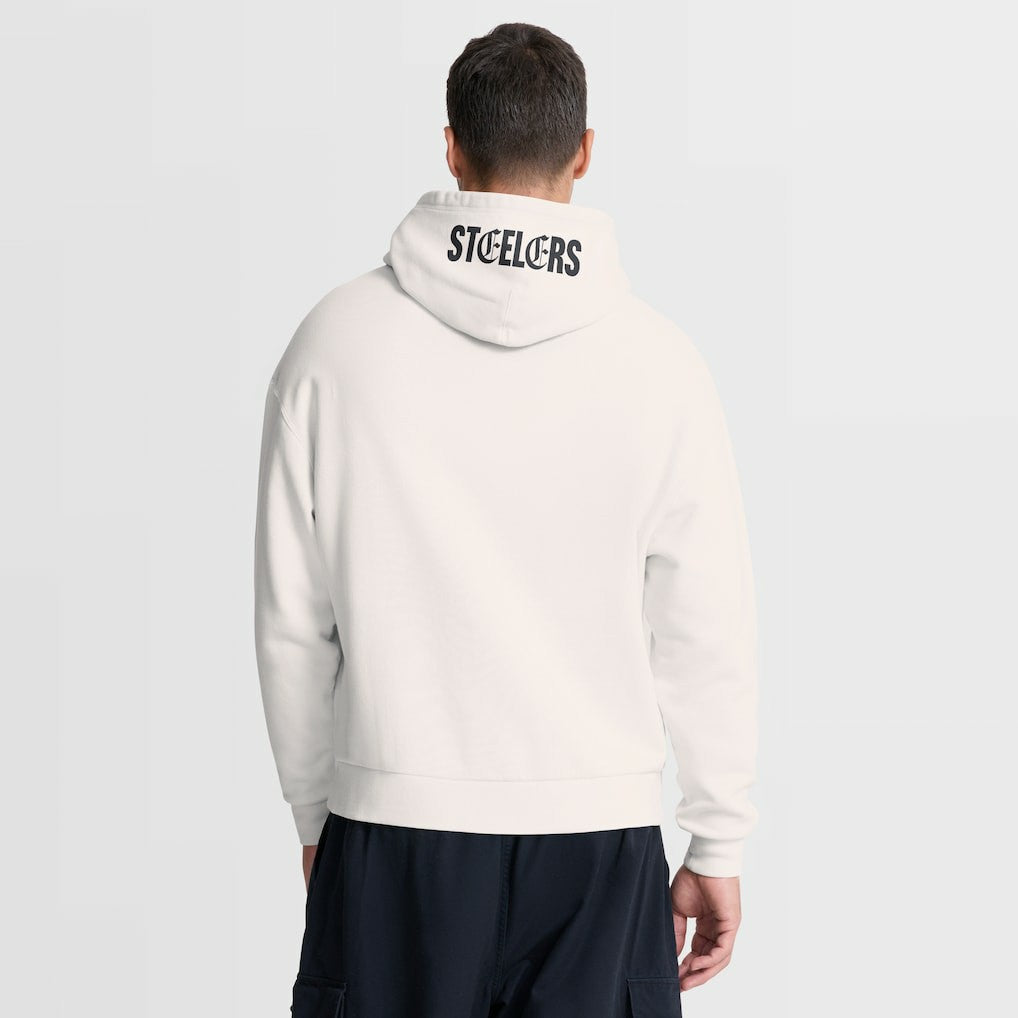 Pittsburgh Steelers Oversized Type Play Location Hoodie Cream - Fanatics