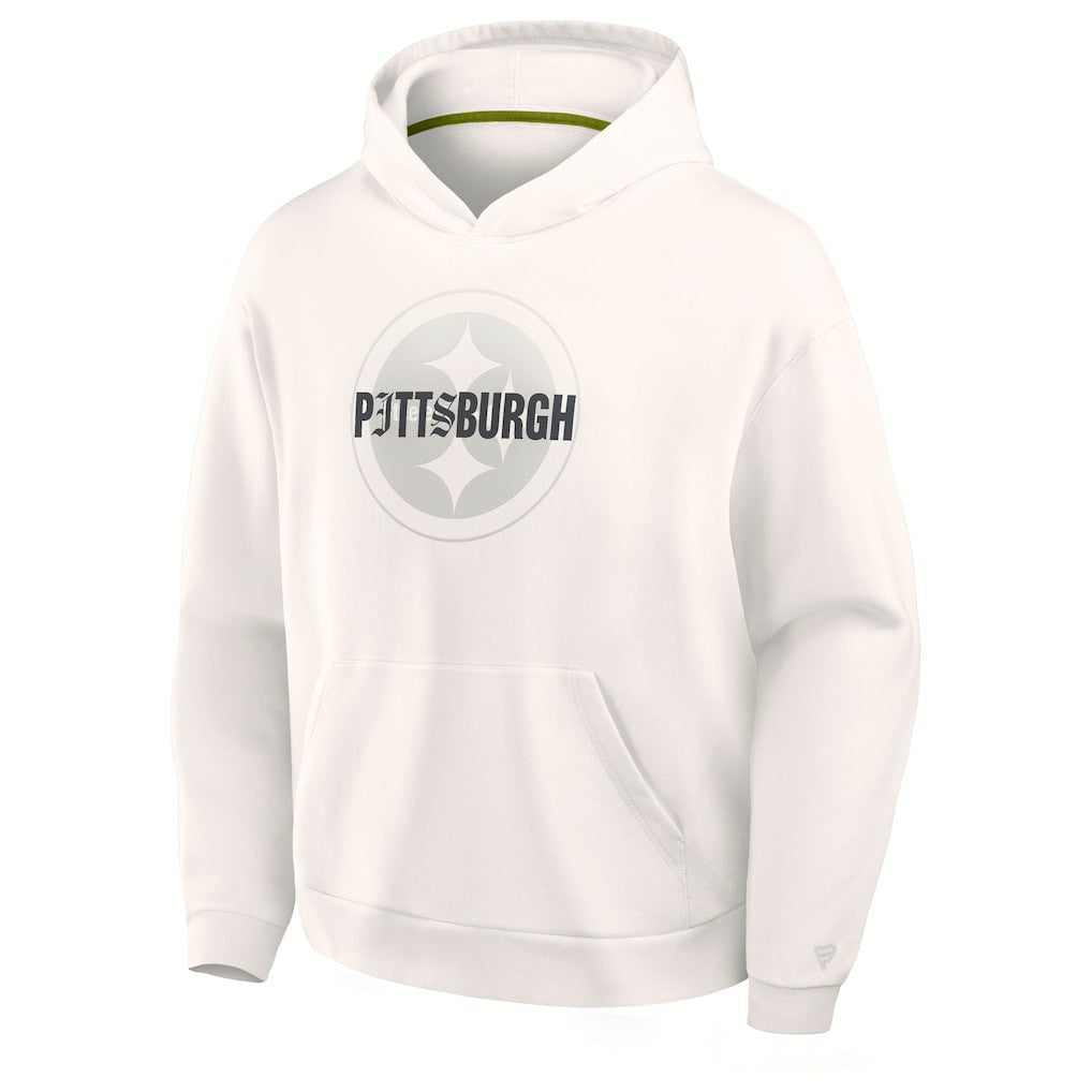 Pittsburgh Steelers Oversized Type Play Location Hoodie Cream - Fanatics
