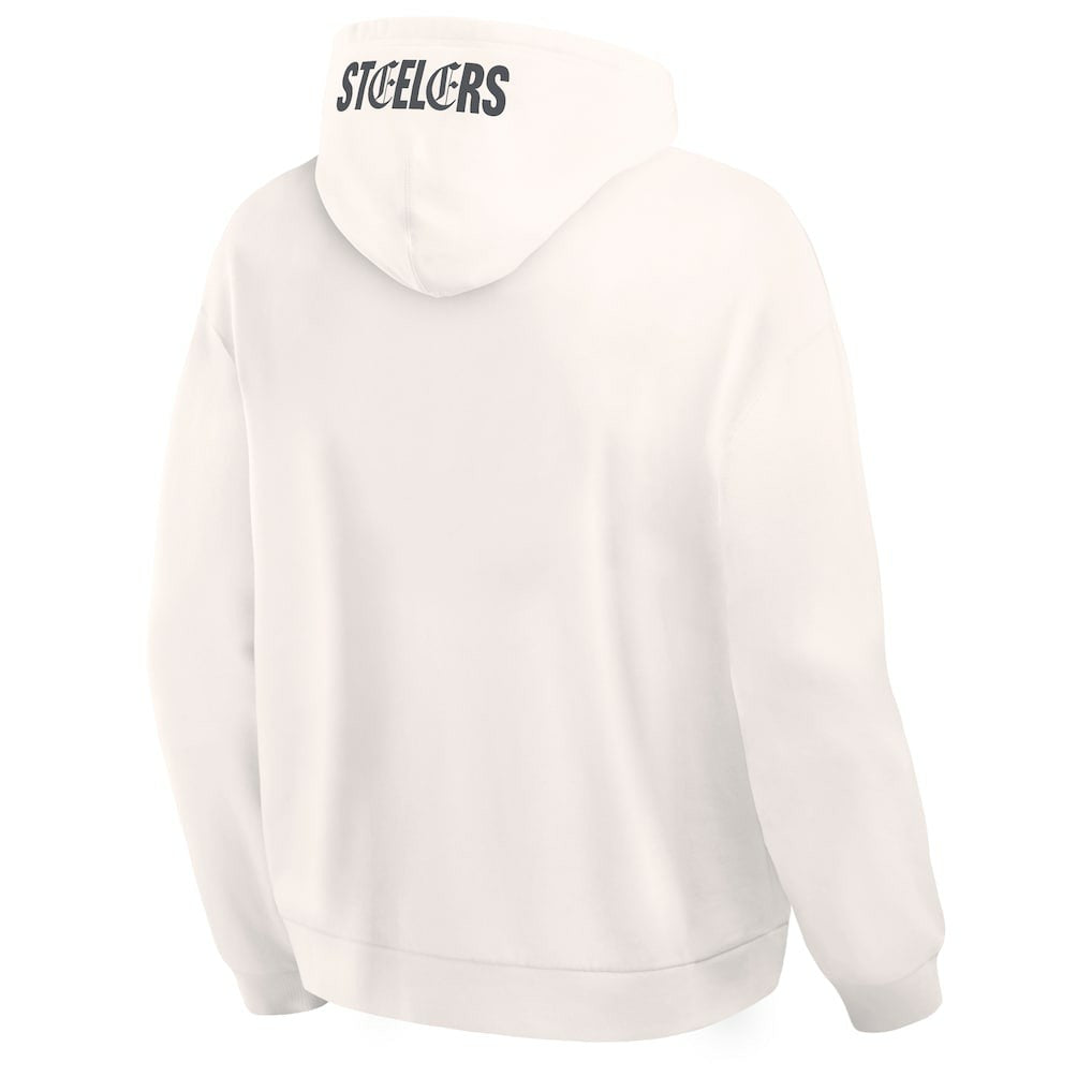 Pittsburgh Steelers Oversized Type Play Location Hoodie Cream - Fanatics