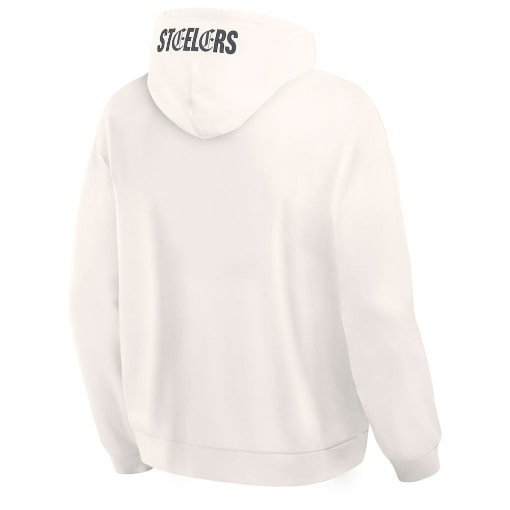 Pittsburgh Steelers Oversized Type Play Location Hoodie Cream - Fanatics