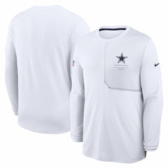 Dallas Cowboys Sideline Coach UV Dri-FIT Long Sleeve Shirt White - Nike