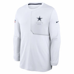 Dallas Cowboys Sideline Coach UV Dri-FIT Long Sleeve Shirt White - Nike