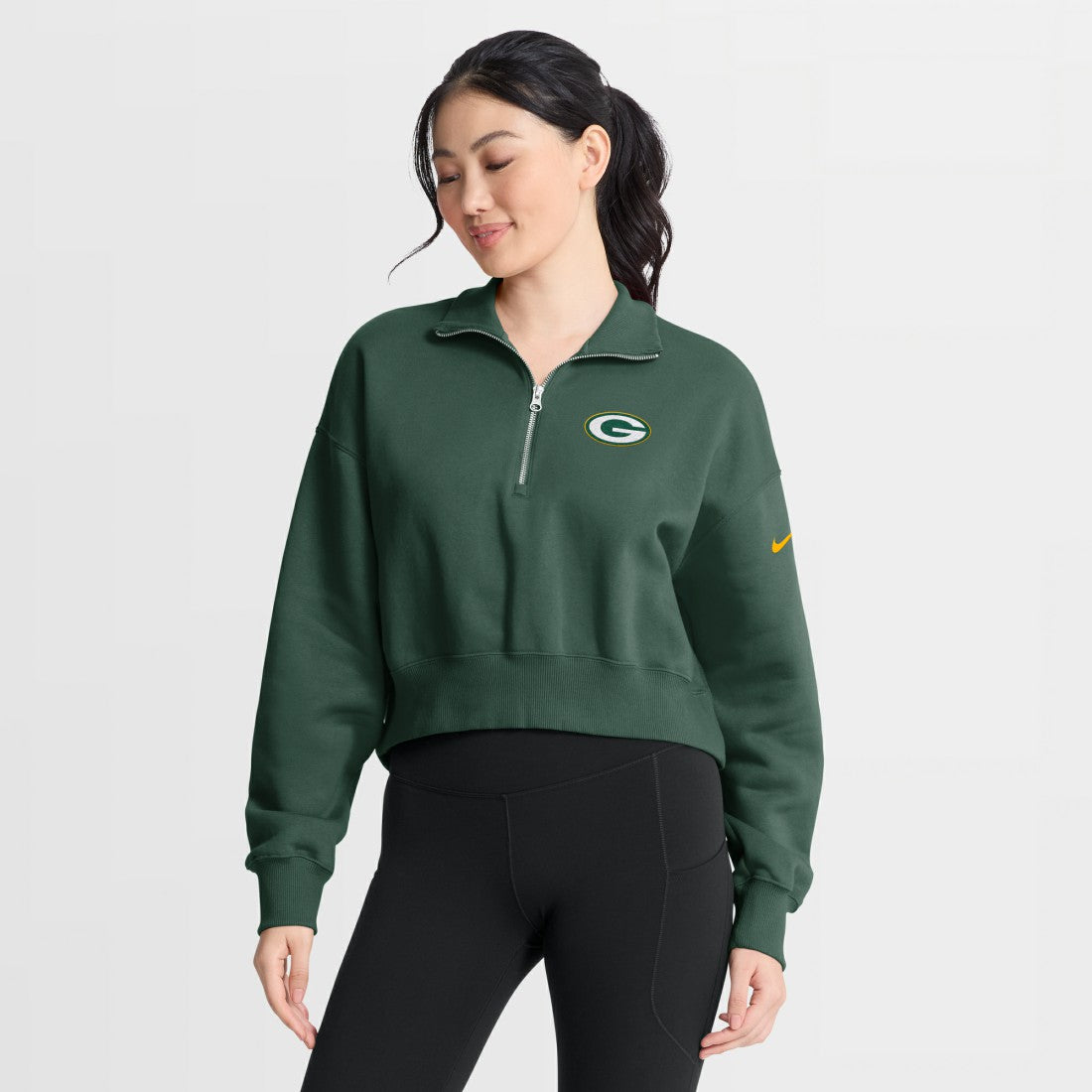 Green Bay Packers Women's Phoenix Fleece Quarter-Zip Sweatshirt Green - Nike